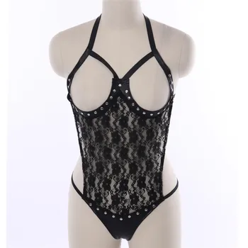 

Lace Soft See Through Corset Body Harness Bra Sexy Lingerie Top Halter Bra Bondage Lingerie Costume Black Dance Rave Cosplay
