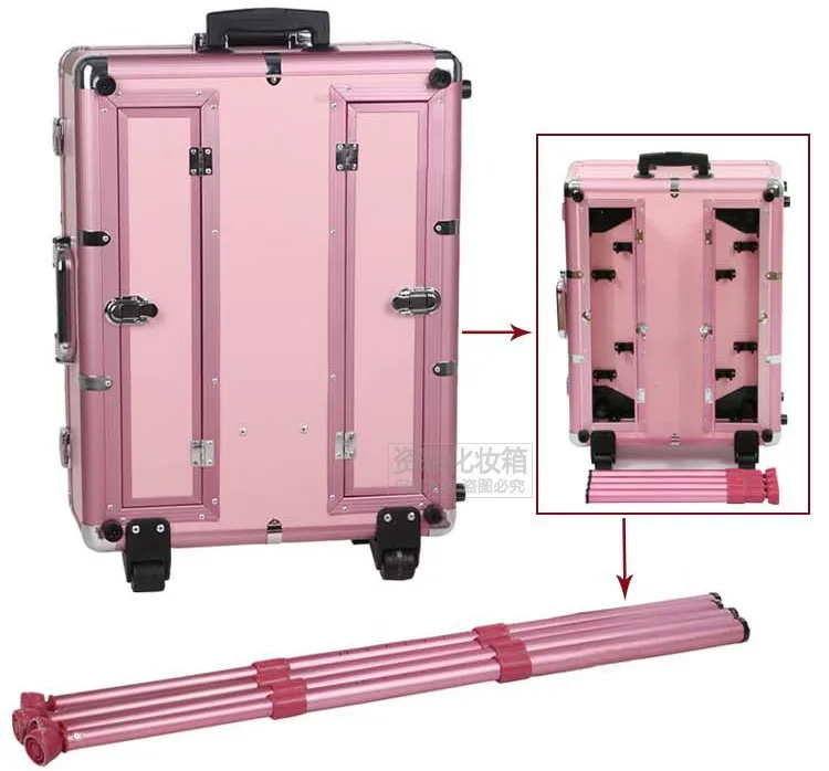 Косметический чехол Портативный косметический чемодан на колесиках с подсветкой макияж Чехол