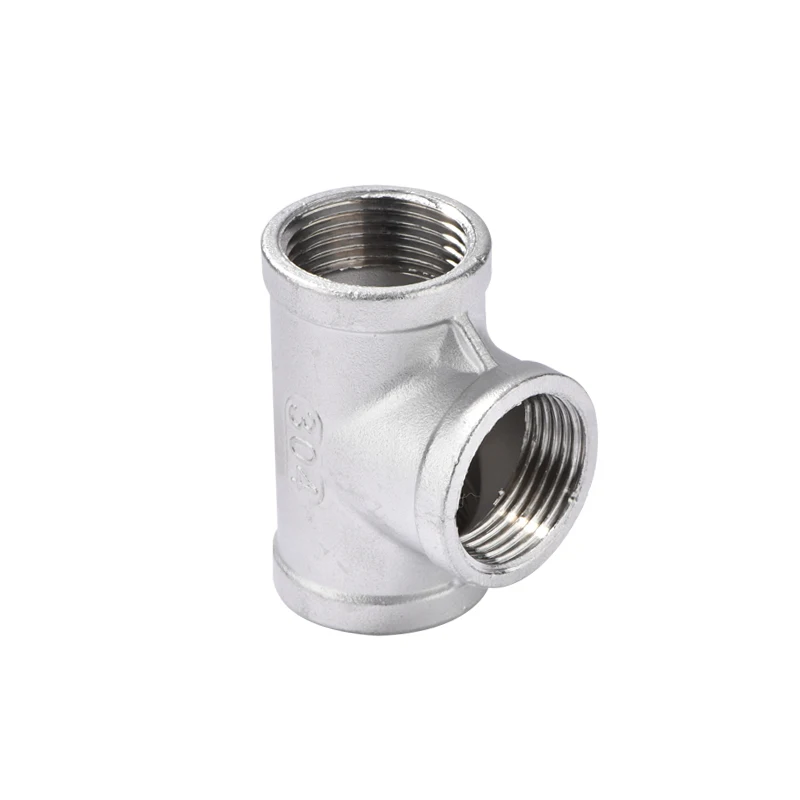 

1/8" 1/4" 3/8" 1/2" 3/4" 1" BSP Equal Female Thread 304 Stainless Steel Tee Type Three Way Pipe Fitting Connector Adapter