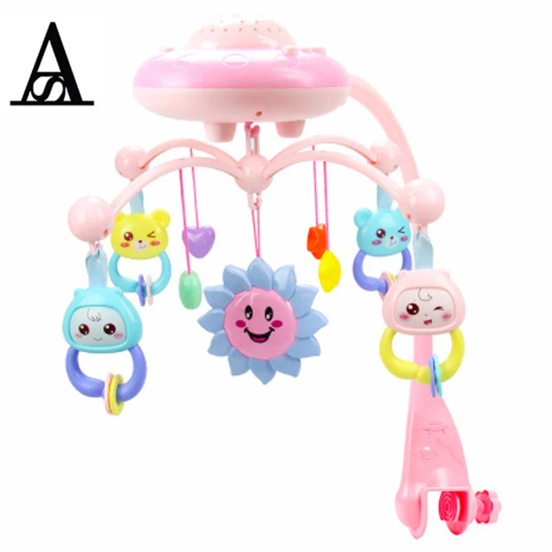 

AITESEN Baby Rattles Toy 0-12 Months Crib Mobile Musical Bed Bell Sky Stars Rattles Projection Cartoon Early Learning Kids Toys