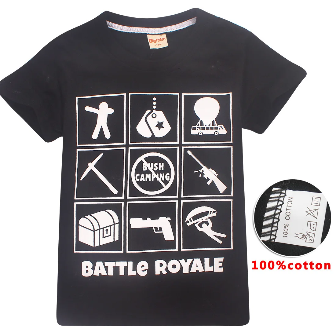 New Hip Hop Skeleton fortinet Kids T-Shirt Punk Black Shirts Children Boys Girls Minecraft Teens T Shirts Toddler Summer Clothes