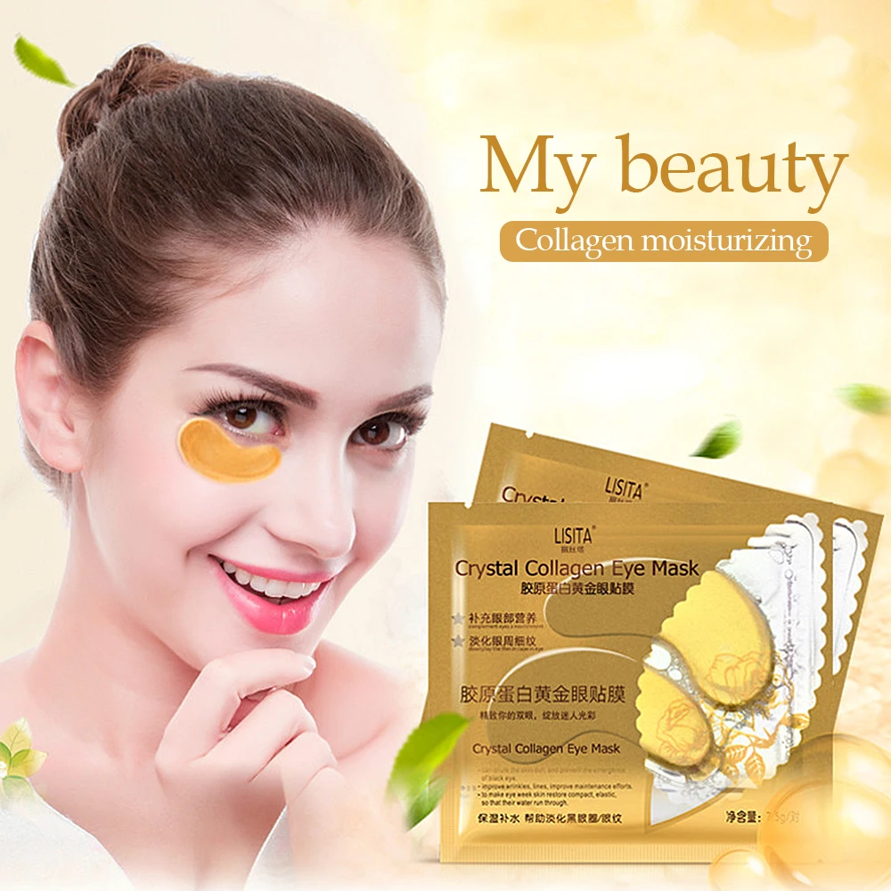 

10pcs Gold Eye Mask Soothing Serum Eye Patches Repair Puffiness Dark Circle Anti-Aging Wrinkle Collagen Eye Mask Spa TSLM1