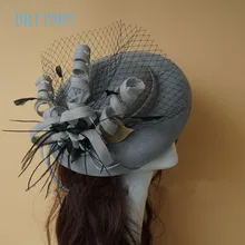 BRITNRY винтажная Свадебная шляпа ручной работы Цветы красивые свадебные шляпы высокого качества шляпа свадебные аксессуары