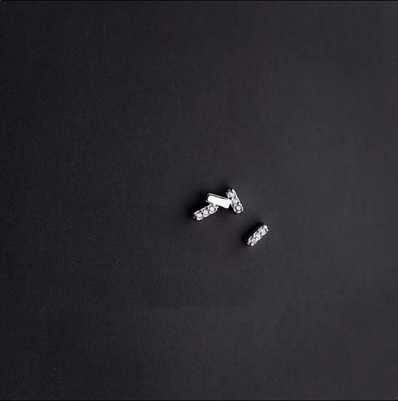 925 пробы серебряные серьги-гвоздики для женщин корейский стиль изысканные мини Модные Асимметричные циркониевые гипоаллергенные S925 ювелирные изделия подарок