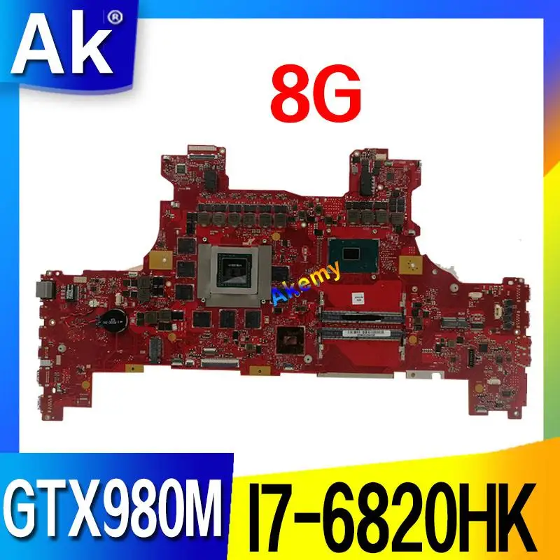 cheap Asepcs G701VO Motherboardwith I7 6820HK GTX980M 8G For ASUS ROG G701VO G701V G701 Laptop Mainboard Motherboard test 100% OK