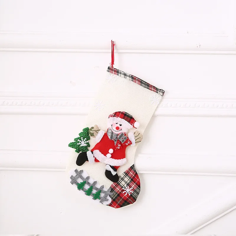 Чулки новогодние держатели носки Санта Клауса Рождественский подарок сумка подарок рождественские носки для новогодних подарков рождественские украшения для дома