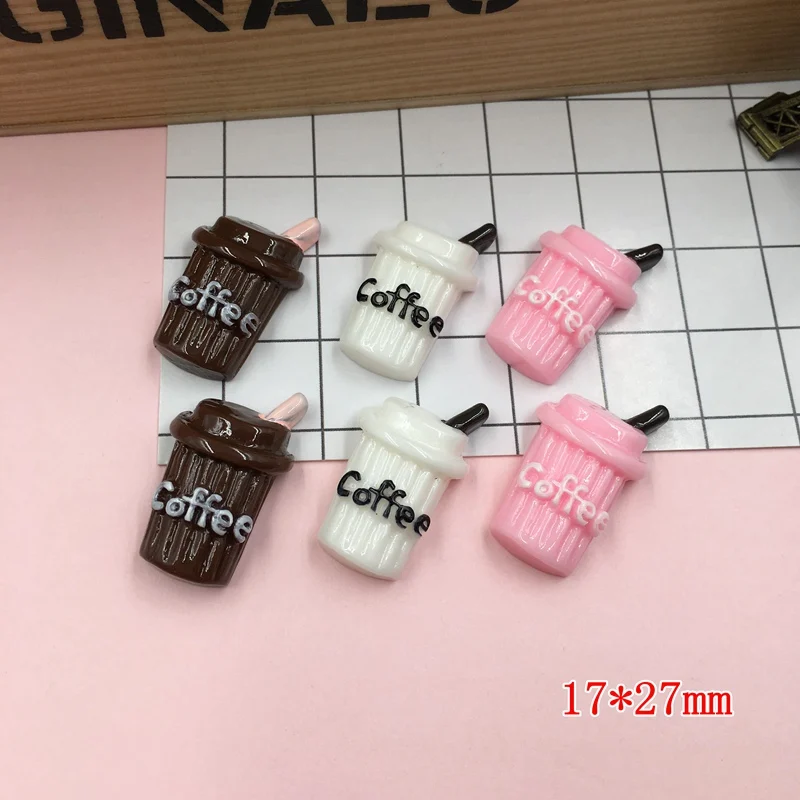 

10pcs Cute Resin 3D Coffee Cup Miniatures Models scene MINI Cola/Milk Bottles Figurine Simulation Model Doll House Accessories