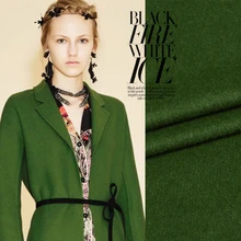 Модная, высококачественная, зеленая, глянцевая шерстяная ткань, зимнее и зимнее пальто, ветровка, изготовленная на заказ ткань