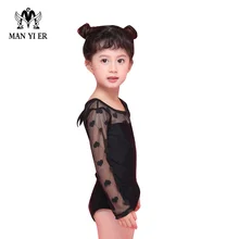 Детский купальник для девочек большого размера, новинка года, кружевной Цельный купальник с длинными рукавами и принтом в виде сердца для девочек, милый купальник