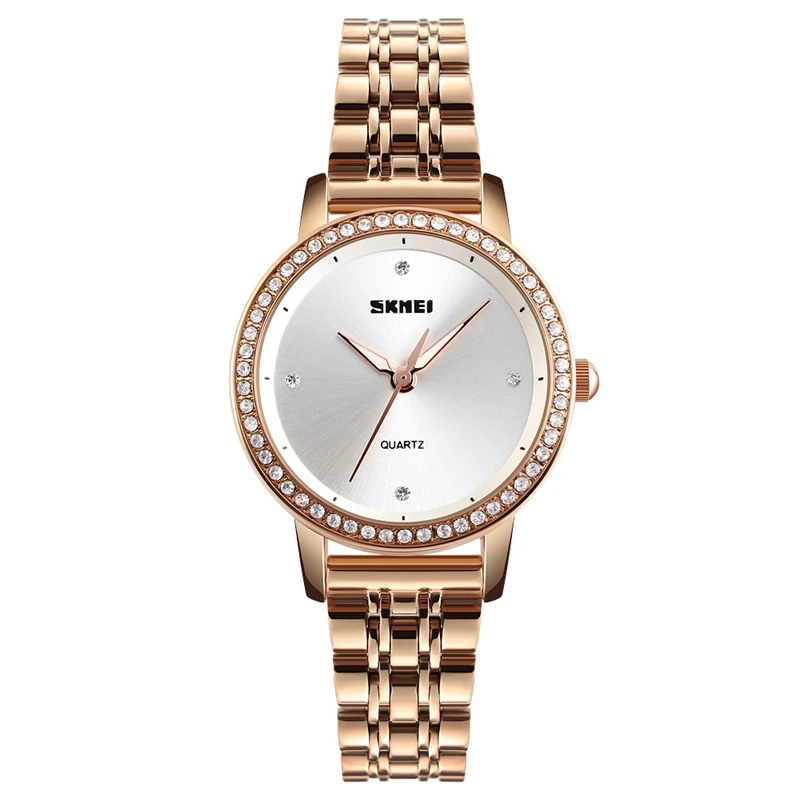 

Skmei Luxury Brand Rhinestone Ladies Watch Business Steel Belt Waterproof Stainless Steel Casual Quartz Watch Ladies Watch Rel