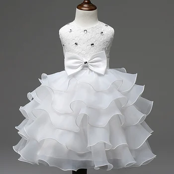 

New Baby Girls Christmas Dress Kids Ruffles Lace Princess Tutu Dresses for Wedding Party Events