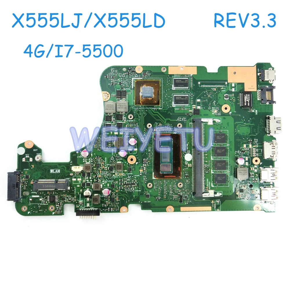 X555LJ MB 4G RAM With I7 5500CPU Motherboard REV3.3 For ASUS X555LJ ...
