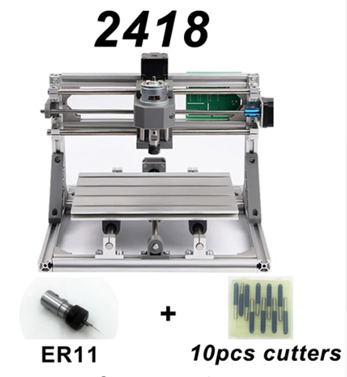 CNC 2418 с ER11, diy мини лазерный гравировальный станок с ЧПУ, Pcb фрезерный станок, резьба по дереву маршрутизатор, cnc2418 гравировка мини DIY - Цвет: 2418 full kits