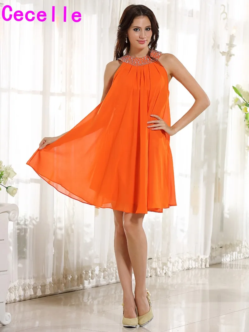 orange chiffon gown