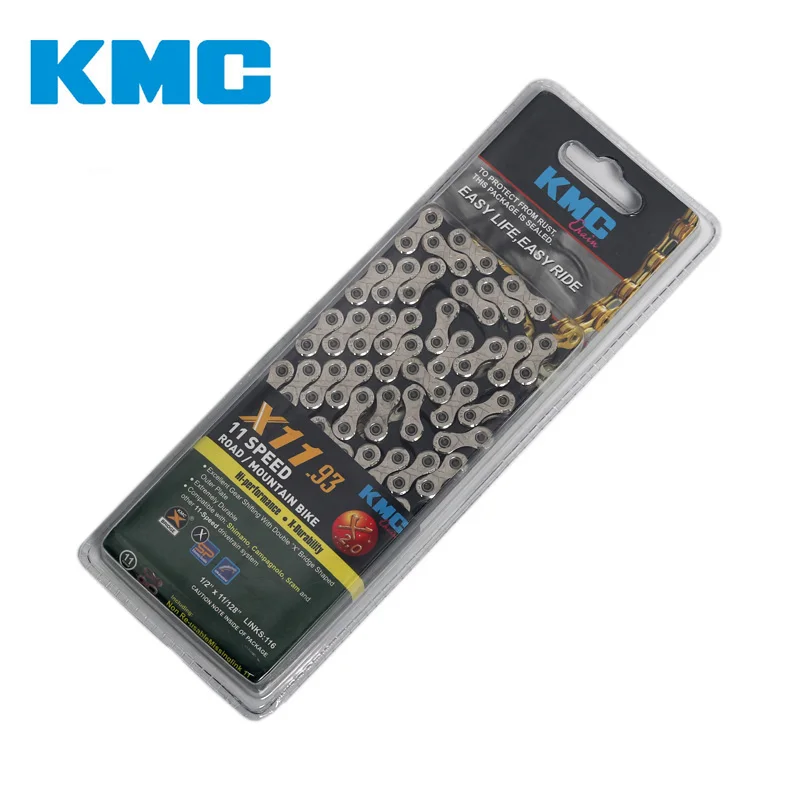 

KMC X11.93 X11 Silver Cycle Derailleur Chain 11 Speed MTB 116 Links Mountain Original Bicycle Chain