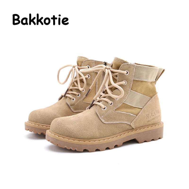 Bakkotie осень 2017 г. для маленьких девочек модная парусиновая обувь для мальчиков ботинки Martin ботильоны В армейском стиле; Зеленый Цвет Малыш Ма...