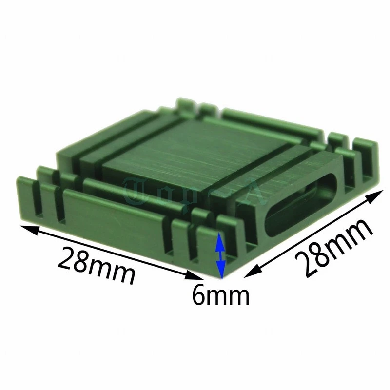 

2 шт., алюминиевый радиатор для компьютера, 28x28x6 мм