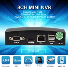 8ch H.265 5MP мини NVR Сетевой Видео Запись для ip-камеры Поддержка P2P eSATA TF слот USB мышь дистанционное управление