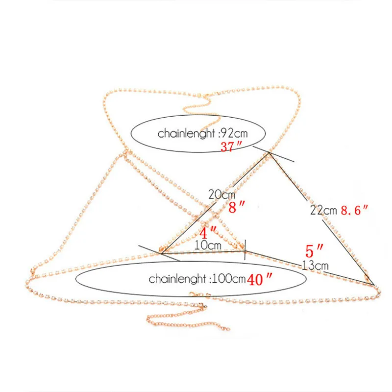 Bohemian Beach Sexy Chest Chain for Women Full Rhinestone Cross Chest Chain Shining Crystal Bra Body Necklace Choker Jewelry - Image 5