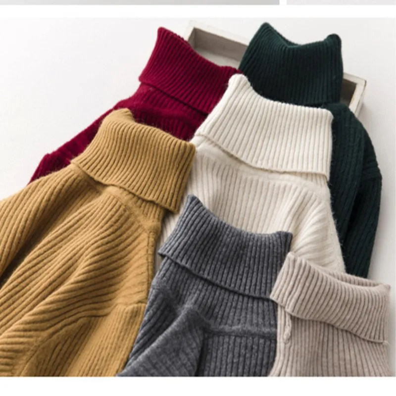 

New ArriveFemale Turtleneck Solid Knit Bottom Sweater Superelastic Sweater Lady Sweater Factory Wholesale