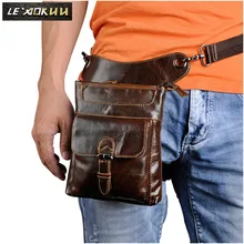 Мужская Дизайнерская Сумка из воловьей кожи на каждый день, серая сумка на ремне, многофункциональная модная сумка для путешествий, поясная сумка для ног, 211-12c