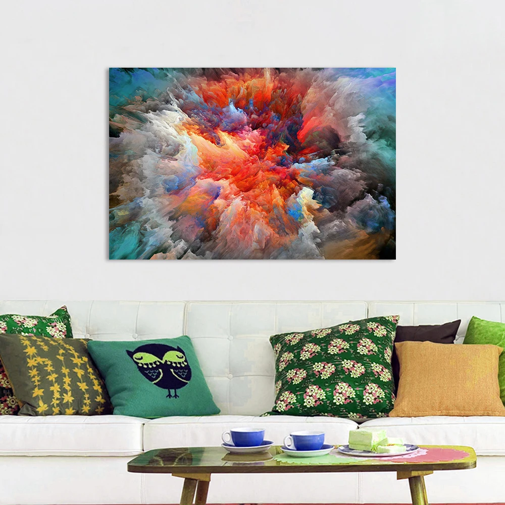 

DDWW Wall Art Picture Canvas Painting Abstract Print Cloud Landscape Home Decor Poster For Living Room No Frame