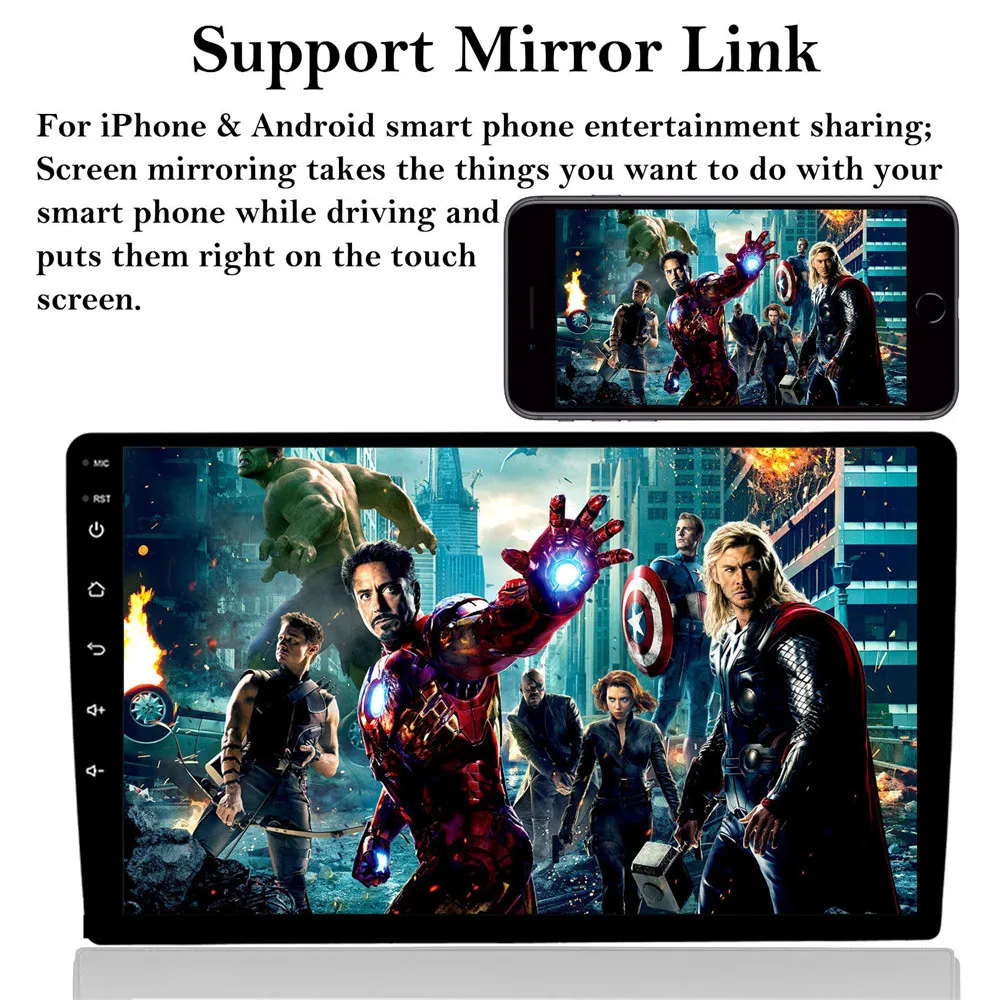 2 Din Android 9,1 автомагнитола без DVD плеера 10,1 ''1080 P стерео авторадио Mirrorlink gps навигация wi-fi головное устройство