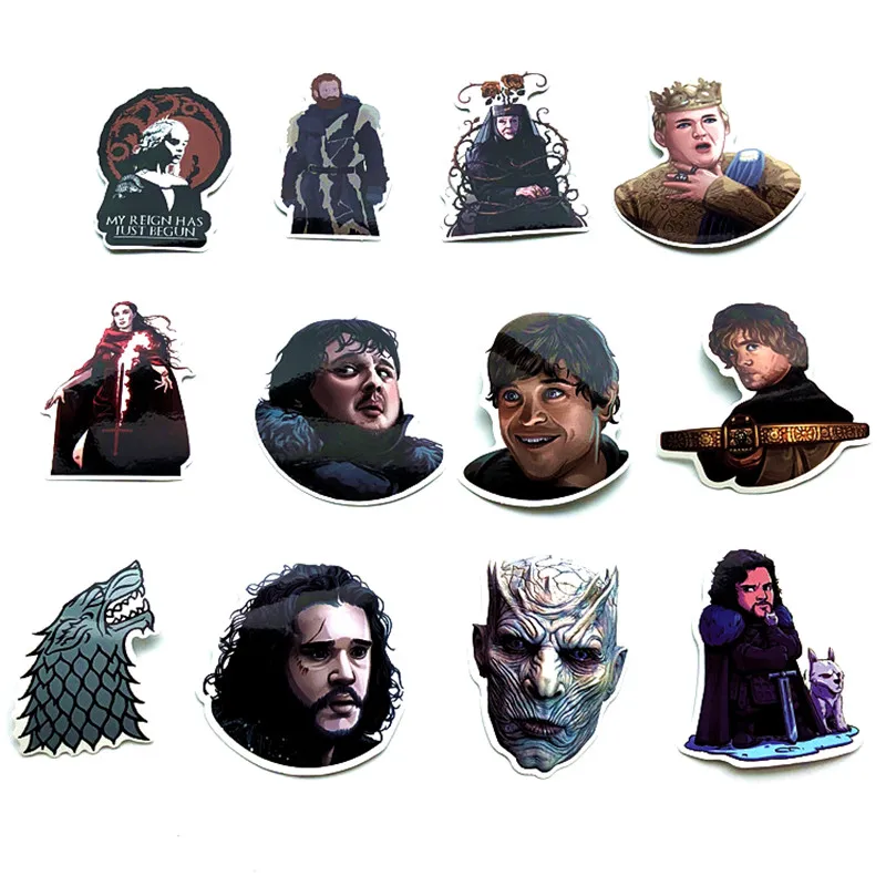 60 шт. игра pvc of Thrones стикер s мультфильм милый тепловой чемодан ноутбук мотоцикл Водонепроницаемый Мультфильм Граффити стикер для детей