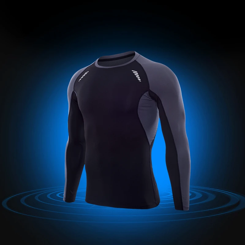 Футболка мужская быстросохнущая с длинными рукавами и отражателем|running long sleeve