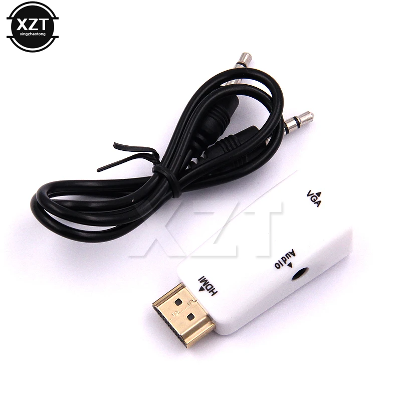 Новый адаптер HDMI VGA для мужчин и женщин HD 1080P Аудио кабель конвертер ПК ноутбука ТВ
