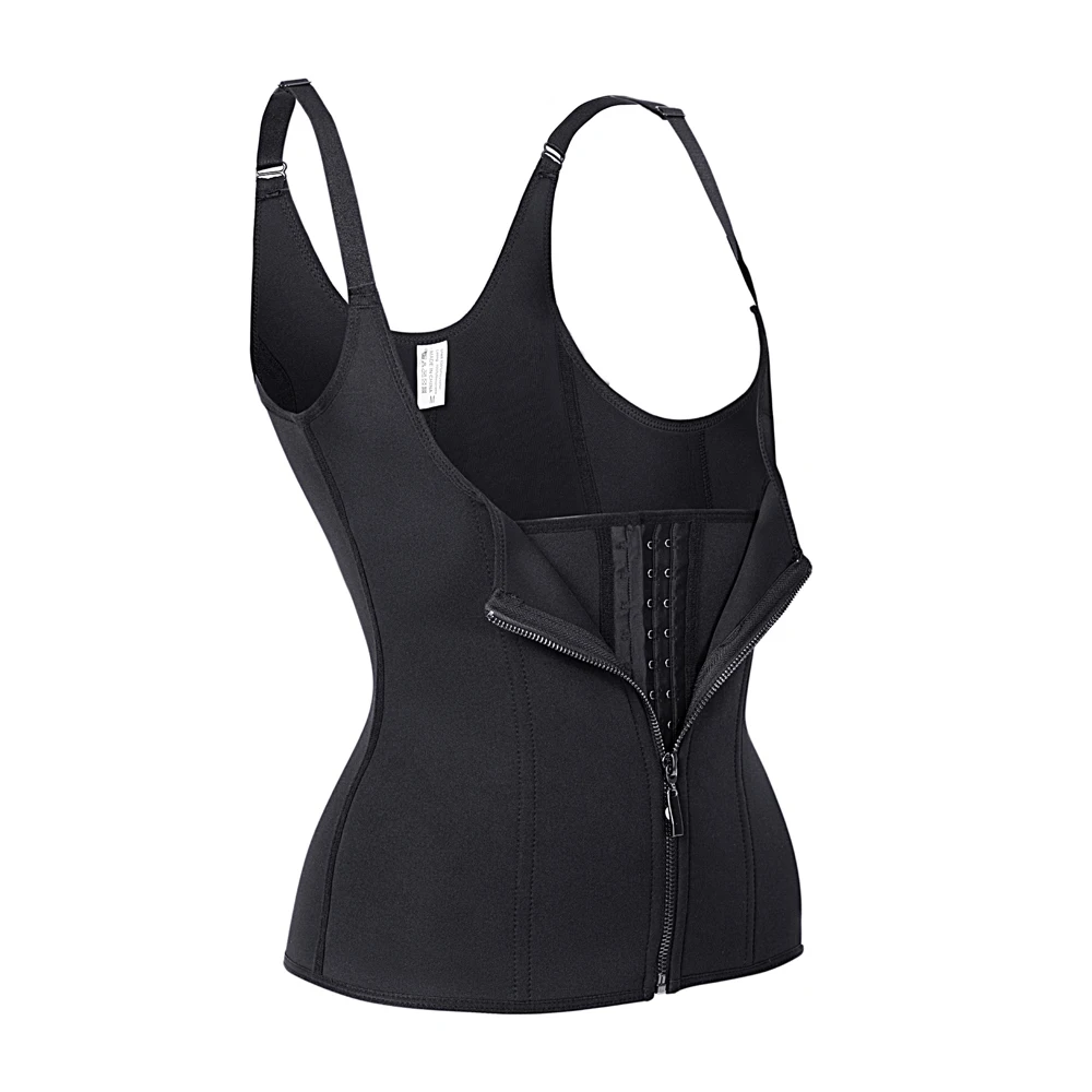 Женский неопреновый тренировочный жилет для похудения, утягивающий триммер, корсет для тренировки, термо-Корректирующее белье черного цвета