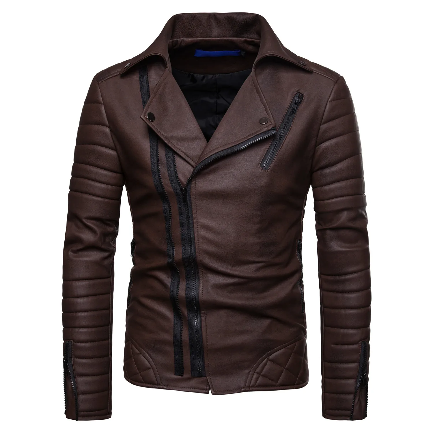 Mkass Фирменный Для Мужчин's модная куртка высокого качества; Куртки из натуральной кожи однотонной искусственной кожи для отдыха в полоску куртка M-3XL