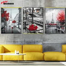 Муран красная роза настенные картины в рамке живопись по номерам ручная работа Холст Картина маслом домашний декор для гостиной