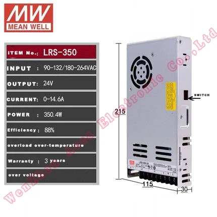 Бренд MEAN WELL представляет LRS-350 один Выход 350W 5V 12V 24V 36V 48V meanwell Питание ваттов UL CB CE 30 мм толщина 110VAC или 230VAC