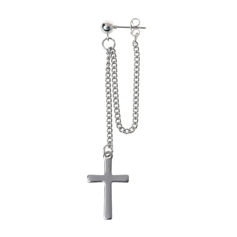 Женские серьги из титановой стали корейские подвески с крестом и листом для