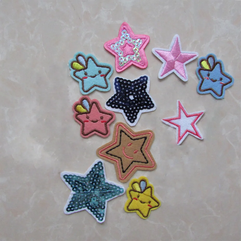 

five-pointed star Patches For Clothing Iron On Embroidered Appliques DIY Apparel Accessories Patches For Clothing Fabric Badges