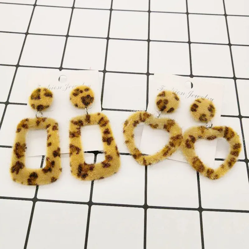 UJBOX зимние леопардовые плюшевые серьги корейские простые винтажные