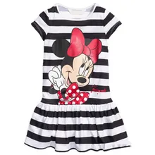 Летние платья с рисунком Микки и Минни для маленьких девочек; Классная удобная детская одежда; милые вечерние мини-короткие детские платья принцессы
