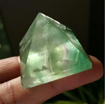 

Treatment of natural fluorite quartz crystal pyramid