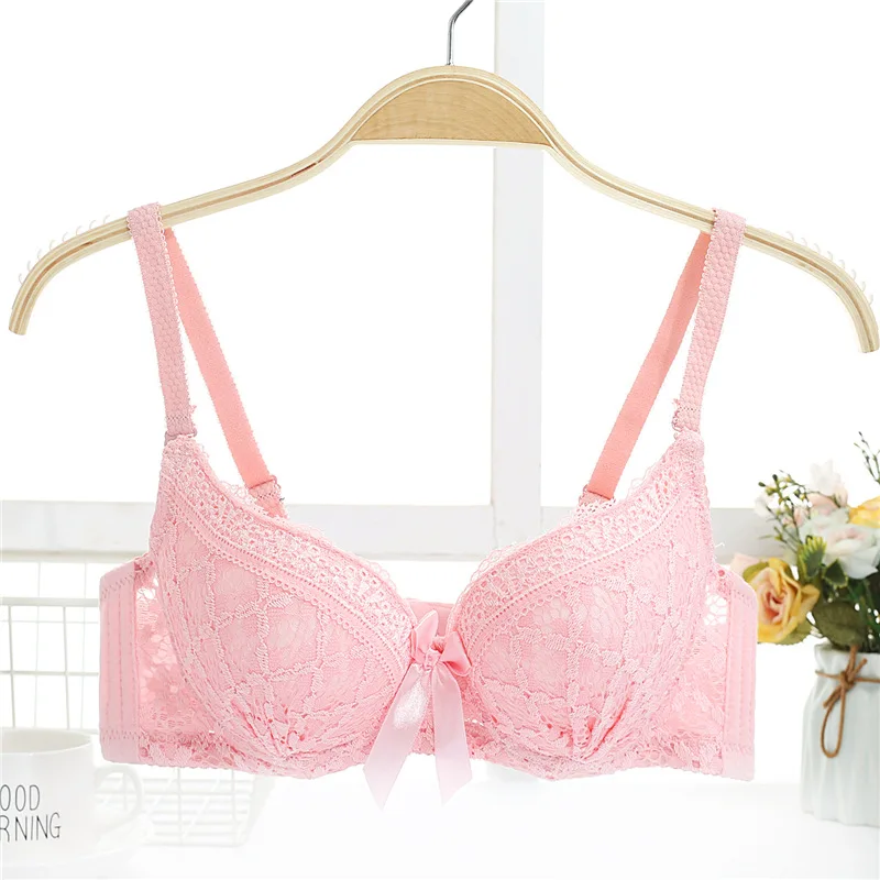 

Sexy Women Lace Bra Sexy Lingerie Plus Size Breathable Crop Top Corset Crochet Women Underwear Adjustable Push Up Bras Gather