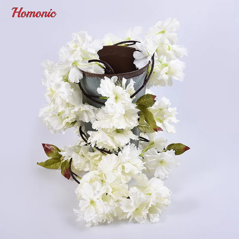 Jardin vertical synthetic rattan silk cherry blossom artificial flowers