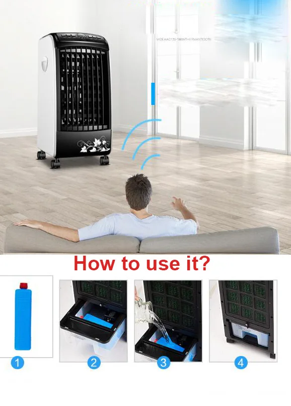 

Powerful Wind Air Conditioner Conditioning Fan 220V 65W 5L 50HZ Hum High-density Environmental Protection Timing Portable