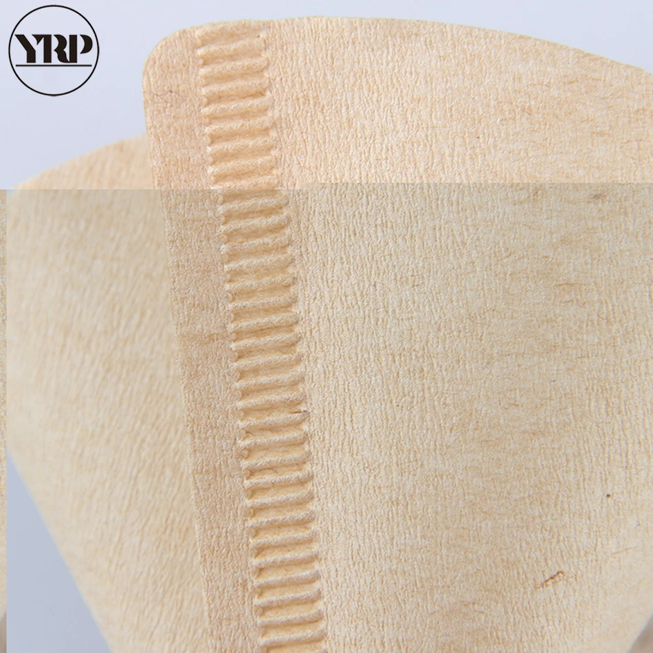 YRP50Pcs V60 кофе фильтровальная бумага s неотбеленная оригинальная деревянная