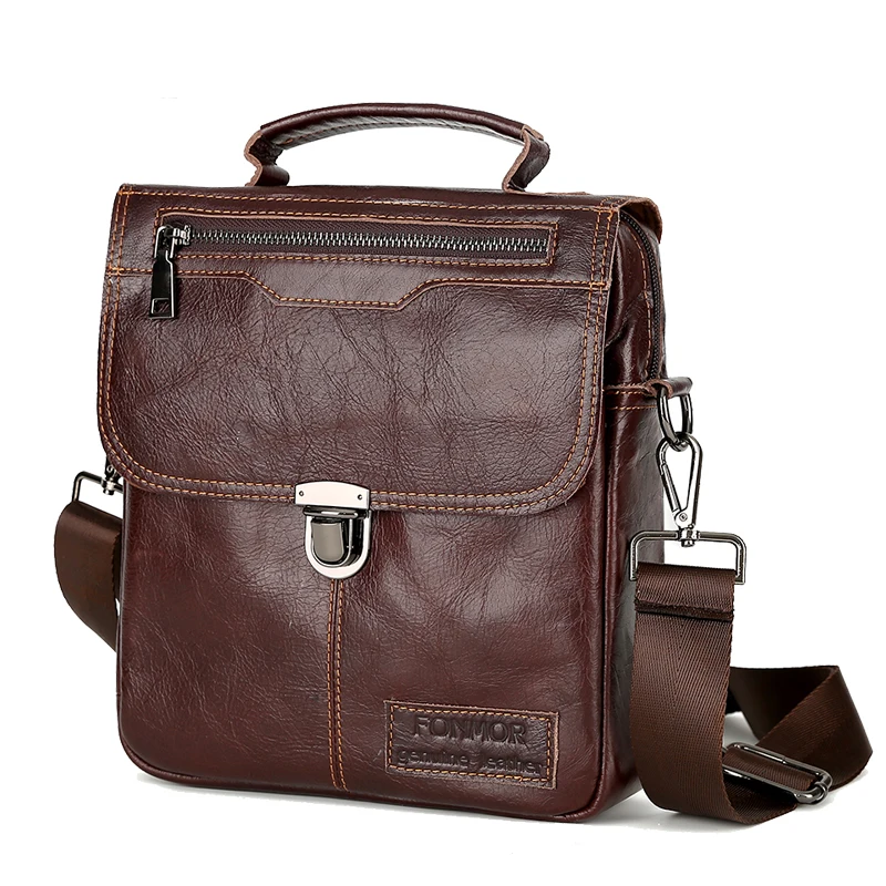 

Men's Cowhide Leather Business Messenger Bags Genuine Leather Causal Ipad Tote Bags for Male Travel Shoulder Bags Hardware Bags