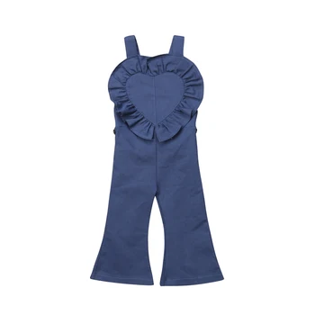 

Princess Girls Long Bib Pants Bell Bottoms Romper Sleeveless Backless Casual Jumpsuit Clothes Outfits Girl 1-6T