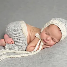 Хэндмейд для новорожденных вязаная шляпа и брюки эльфа комплект для младенцев Вязание реквизит для фотографий Размер: 0-1 м, 3-4 м