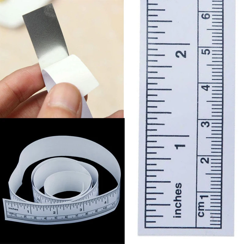 45/90cm Vinyl Silver Self Adhesive Metric Measure Tape Rulers Sewing Machine Sticker
