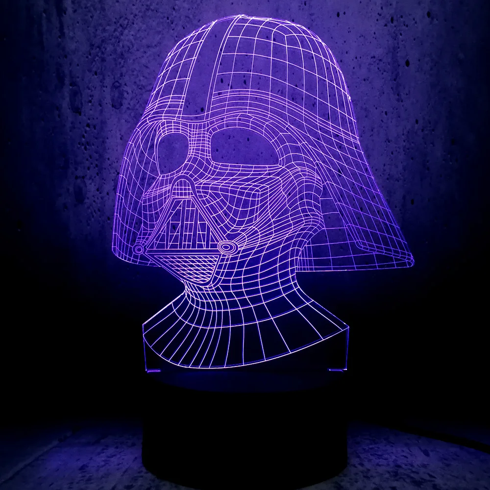 Новинка Звездные войны Дарт Вейдер черный воин рыцарь 3D Светодиодная лампа