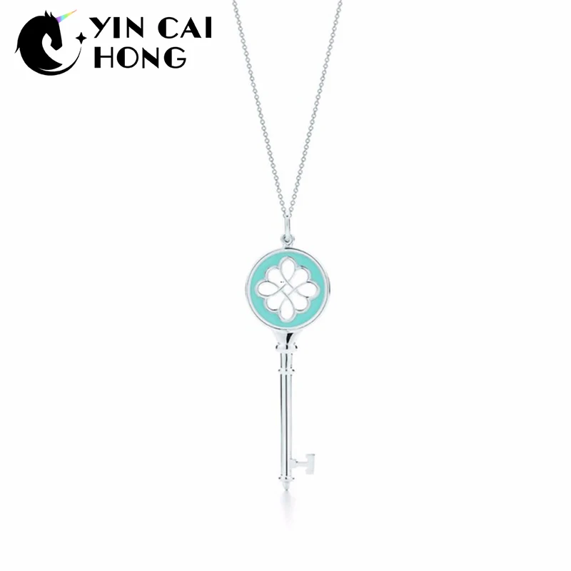 

NEW Charm Gift 925 Sterling Silver Blue TIFF Attractive Elegance Temperament Necklace World Jewelry