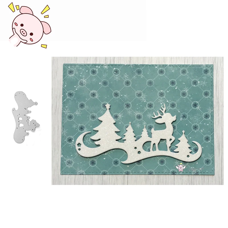 

PP Craft metal cutting dies cut die mold Christmas tree fawn Scrapbook paper craft knife mould blade punch stencils dies